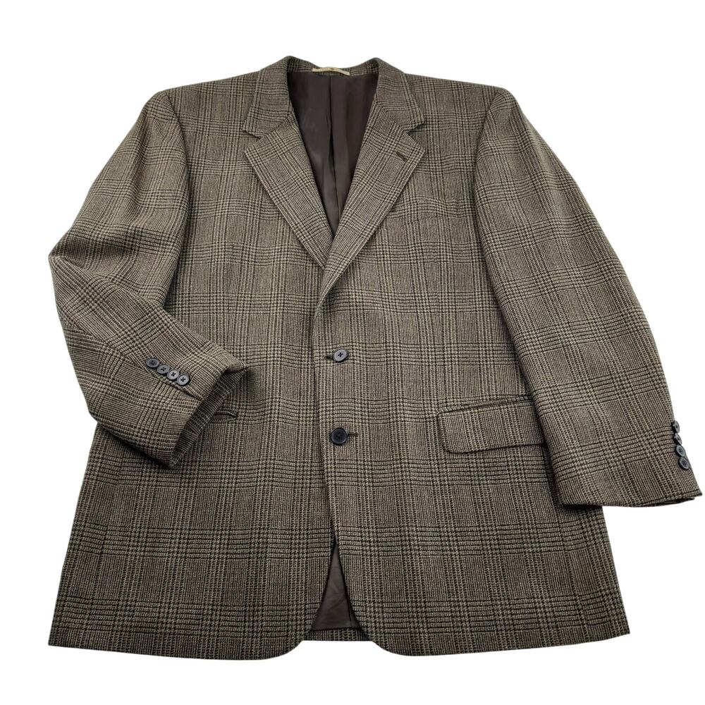 Joseph Abboud Vintage Tweed Blazer Jacket Classic Fit 42R Three Button Wool Silk